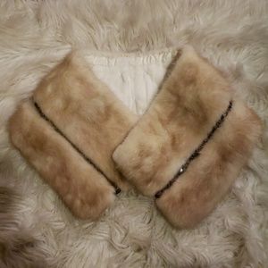 Vintage cream mink fur collar